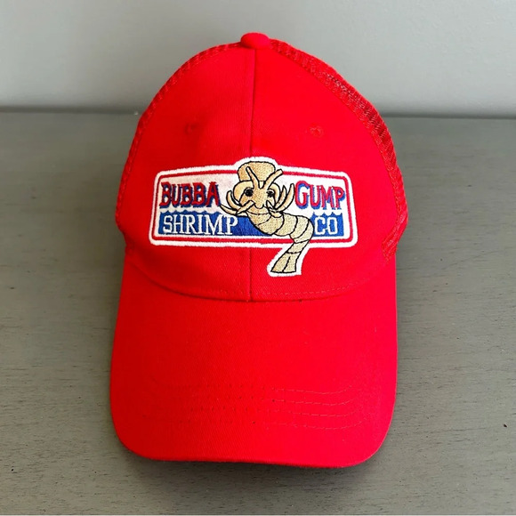Bubba Gump Shrimp Co. Red Trucker Hat Forrest Gump Cap Costume Movie Adjustable - Picture 1 of 8